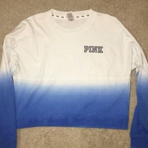 Victoria secrets pink crop sweatshirt