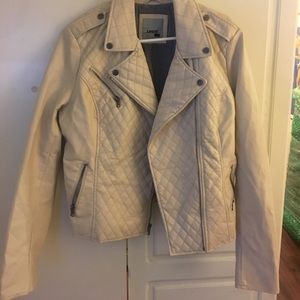 Levi white faux leather jacket, worn twice!