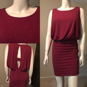 Maroon Shimmer Cocktail Dress