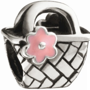 CHAMILIA ~BEACH BAG~ PINK ENAMEL & STERLING BEAD