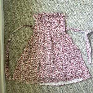 Vintage strapless flowery dress with pockets