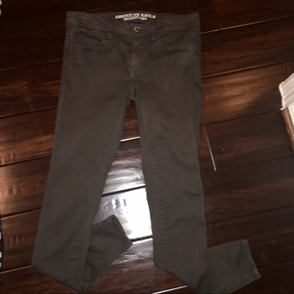 Army green/gray jeggings American eagle