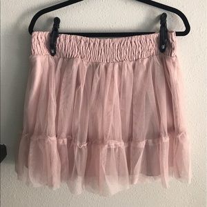 blush tulle mini skirt