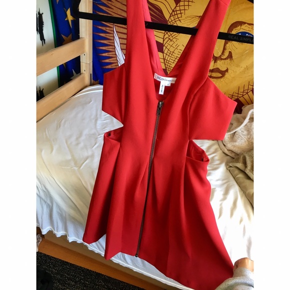 BCBGMaxAzria Dresses & Skirts - Red Cutout Cocktail Dress