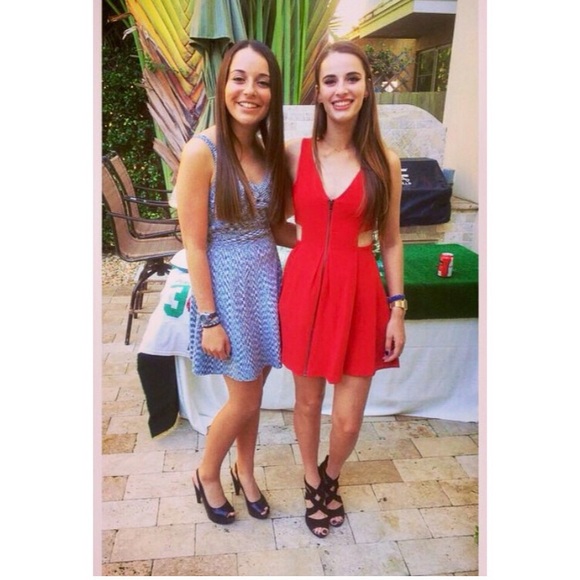 Red Cutout Cocktail Dress - Picture 4 of 4