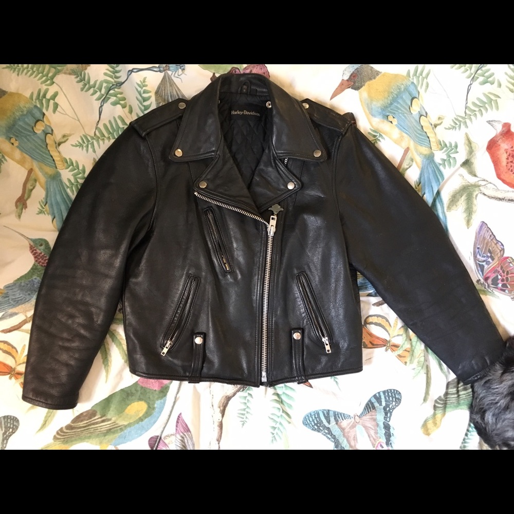 Vintage Harley Davidson leather motorcycle jacket