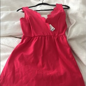 Urban Outfitters Red Scalloped Dress. New with tag