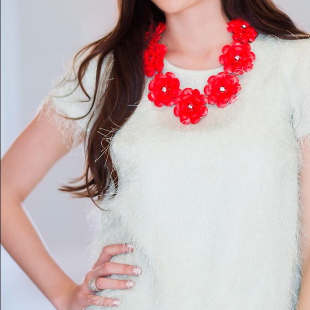 Ann Taylor feathered short sleeve gorgeous top