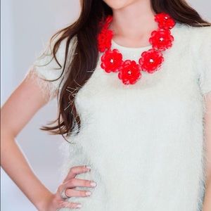 Ann Taylor feathered short sleeve gorgeous top