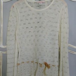 Intuitions Hand Beaded Mohair Blend Sweater, NWOT!