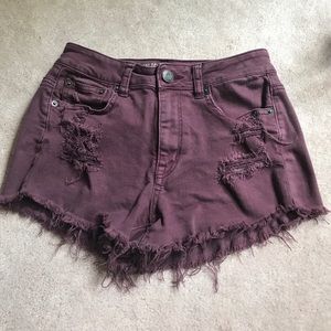 American Eagle maroon festival shorts size 2