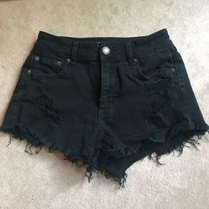 American Eagle "Hi-Rise Festival" black shorts 0