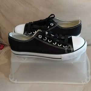 Black and White Converse Style Sneakers
