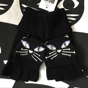 Kate Spade Cat Pop Top Mittens Gloves