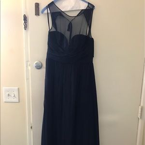 Amsale illusion chiffon dress