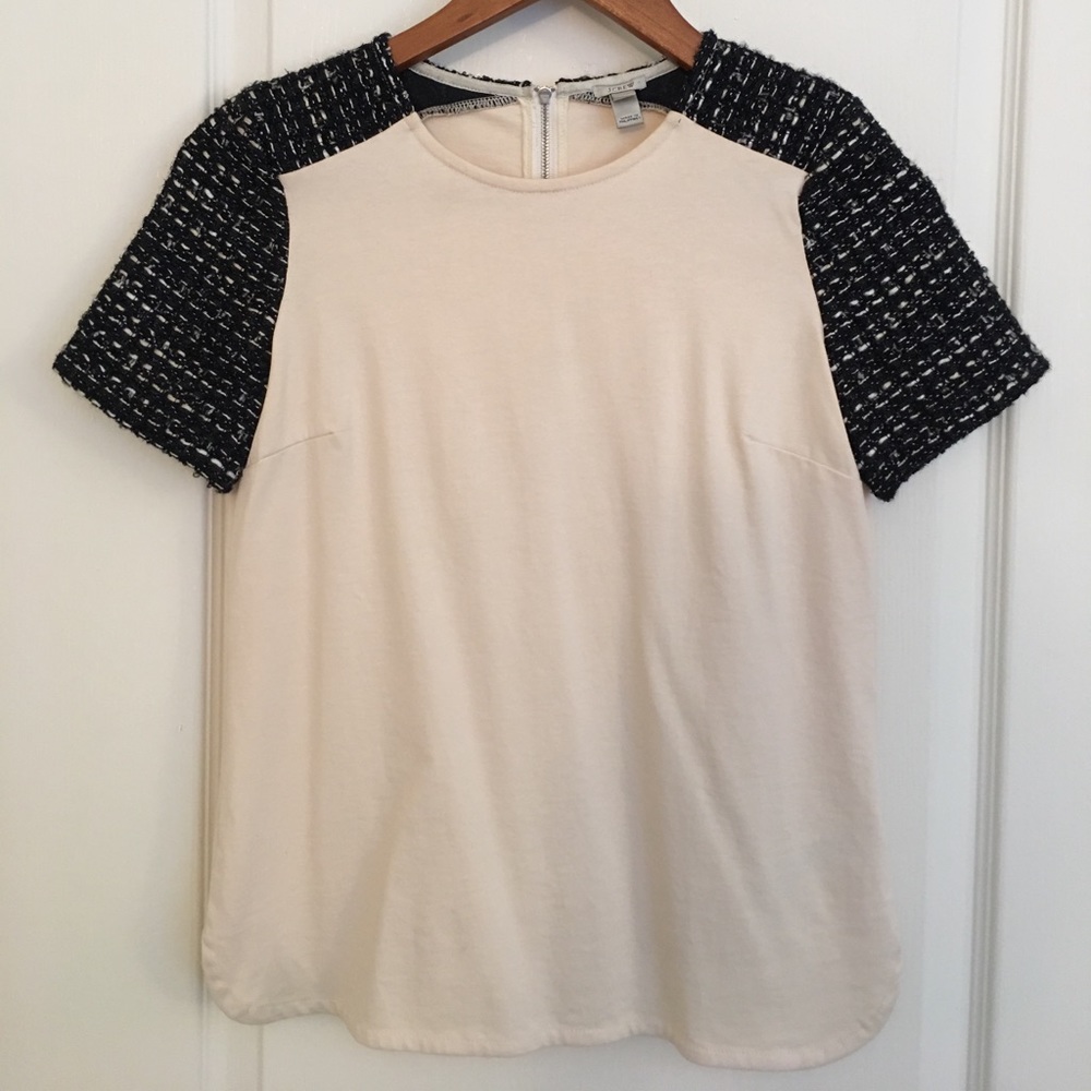 J.Crew tweed sleeve top