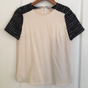 J.Crew tweed sleeve top
