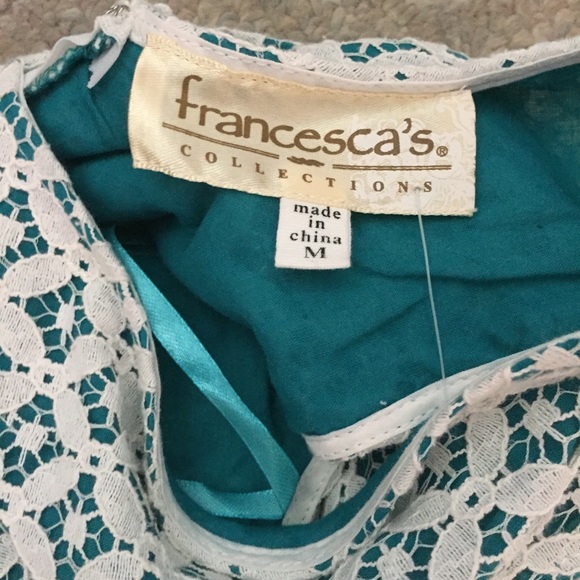 Francesca's lace white & teal dress - Picture 3 of 8