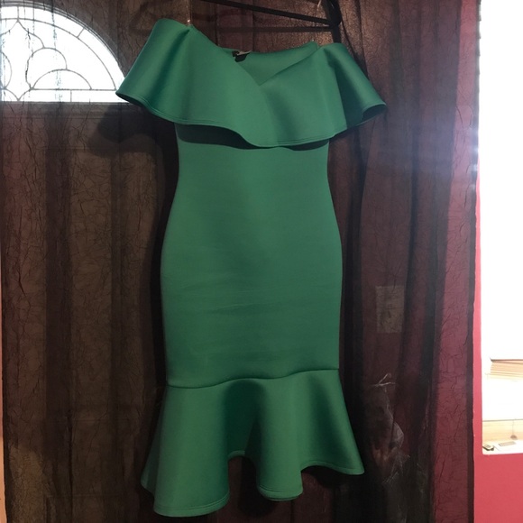 Teal stretchy stylish dress - Picture 2 of 3