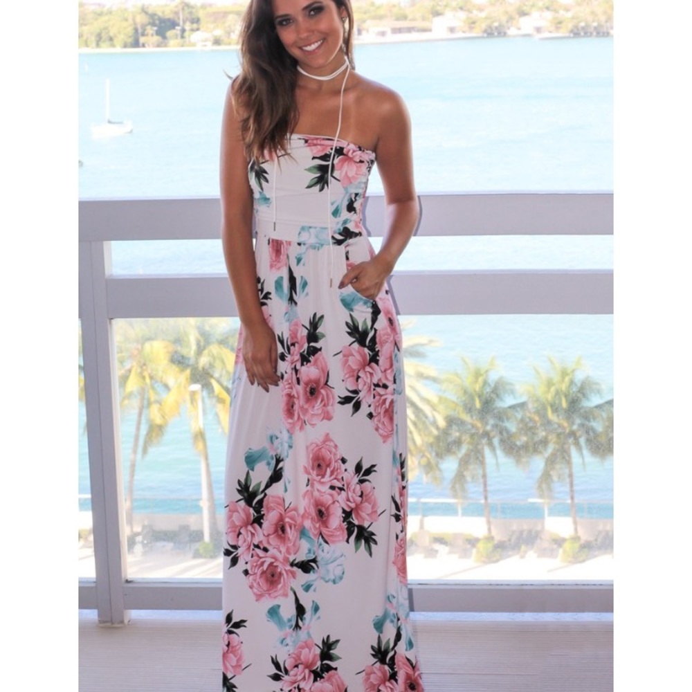 Brand new saved by the dress strapless maxi