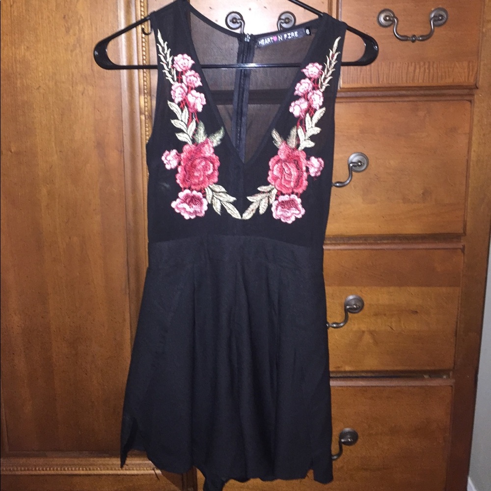 Black printed romper