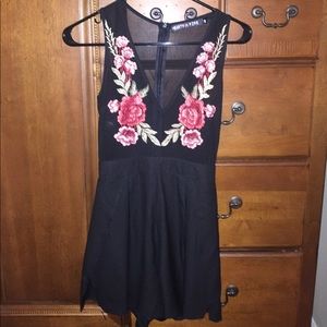 Black printed romper