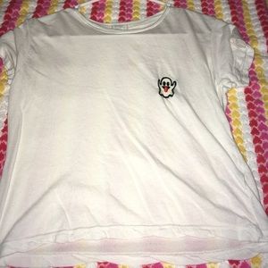 White Tee with ghost patch