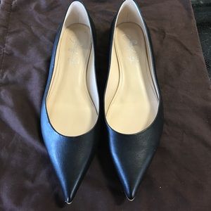 Shoes of Prey Black Leather classic Flats as 10