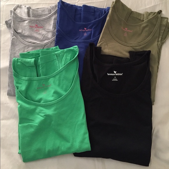 Woman Within Tops - Bundle of 5 Woman's Tang Tops. Size 1X