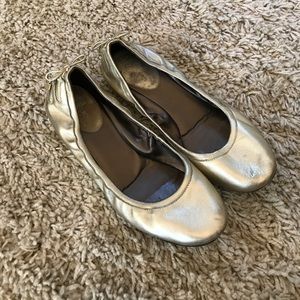 Gold Cole Haan Ballet Flats
