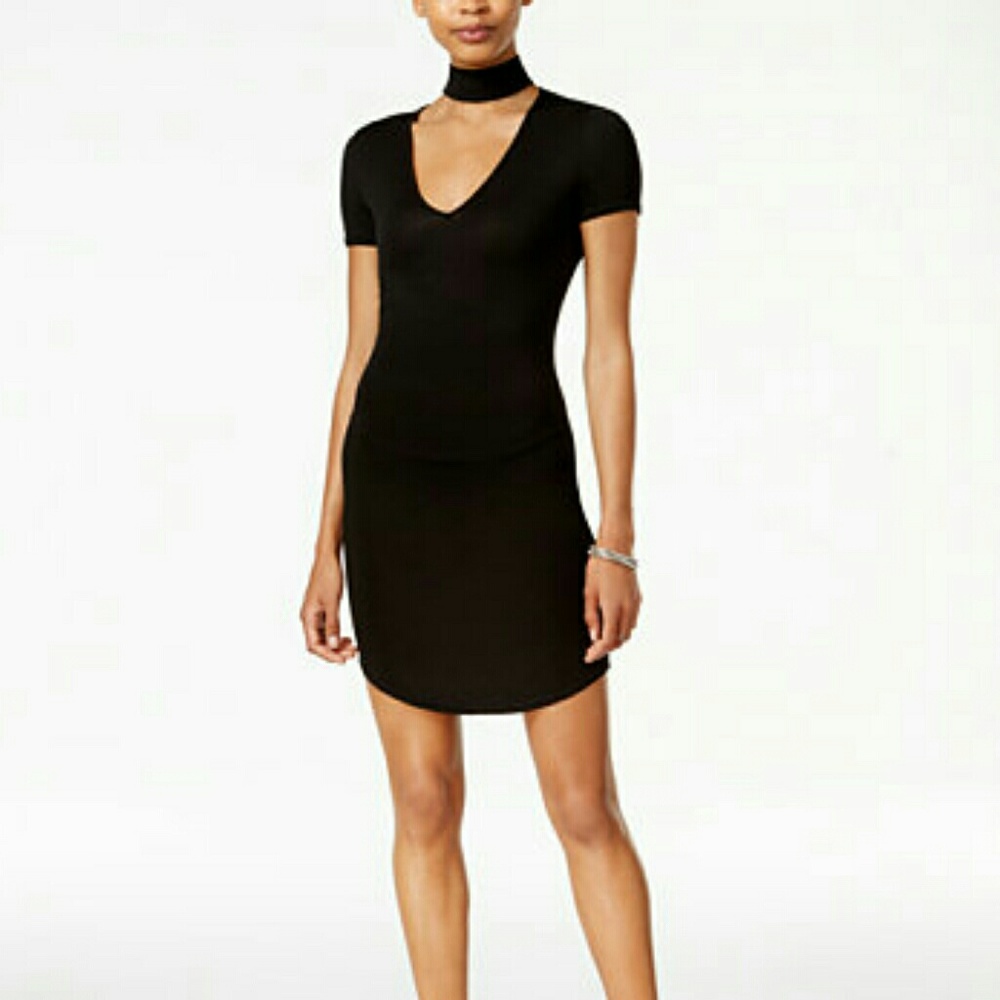 Bar III short- sleeve choker dress