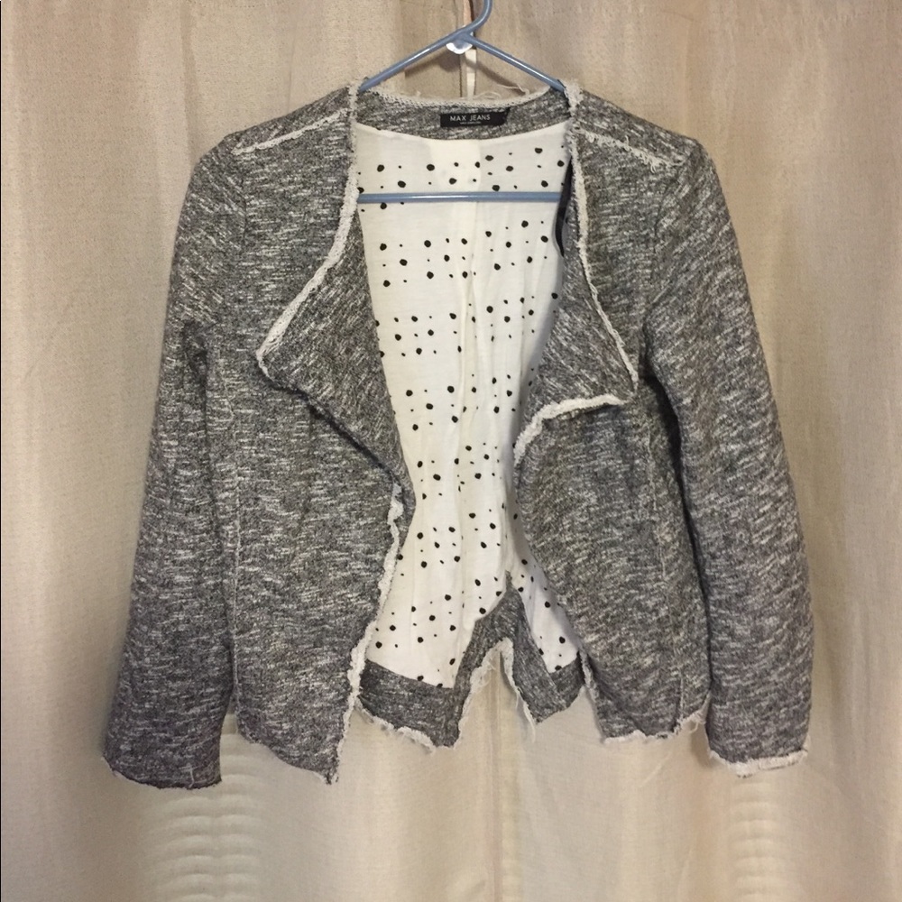 Knit asymmetrical blazer