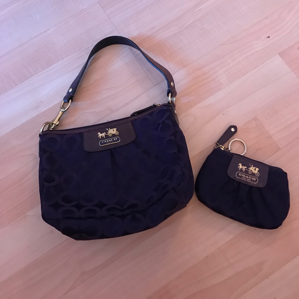 Classic Madison Coach handbag with matching wallet