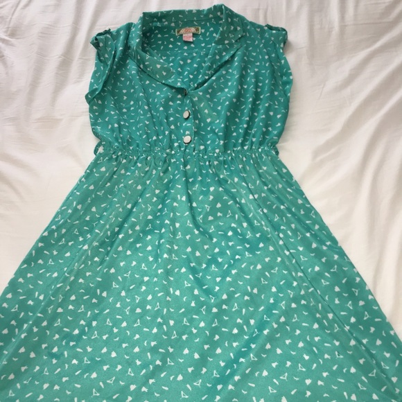 Flying Tomato Dresses & Skirts - Flying Tomatoes Teal Belted Button Down Dress