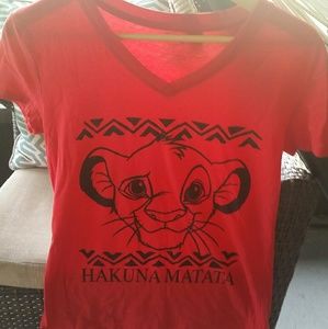 Disney Lion King Hakuna Matata Graphic Tee V Neck