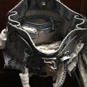 Mk leather denim glossy Hamilton tote