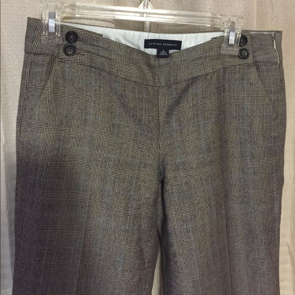 Wide leg plaid dress pants