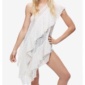 Free people Girl flounce knit tunic dress crochet