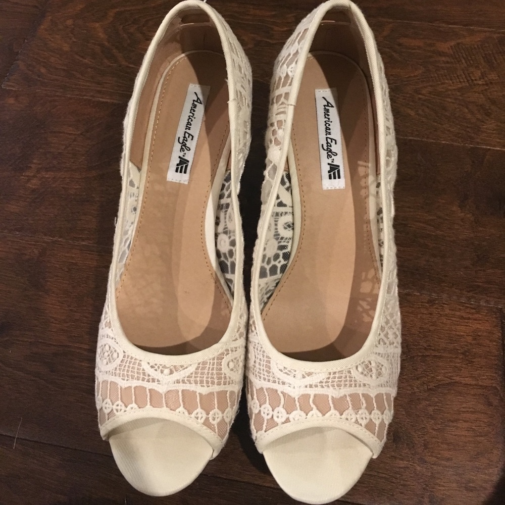 Peep toe wedges