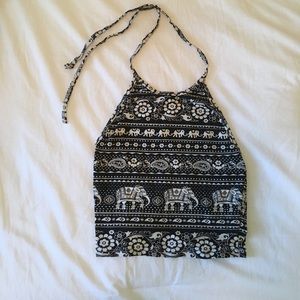 Urban Outfitters black and white halter top