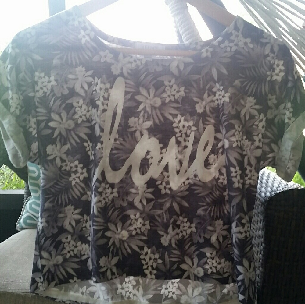 Delia's love crop top with cuffed sleeves