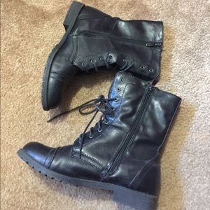 Black combat boots