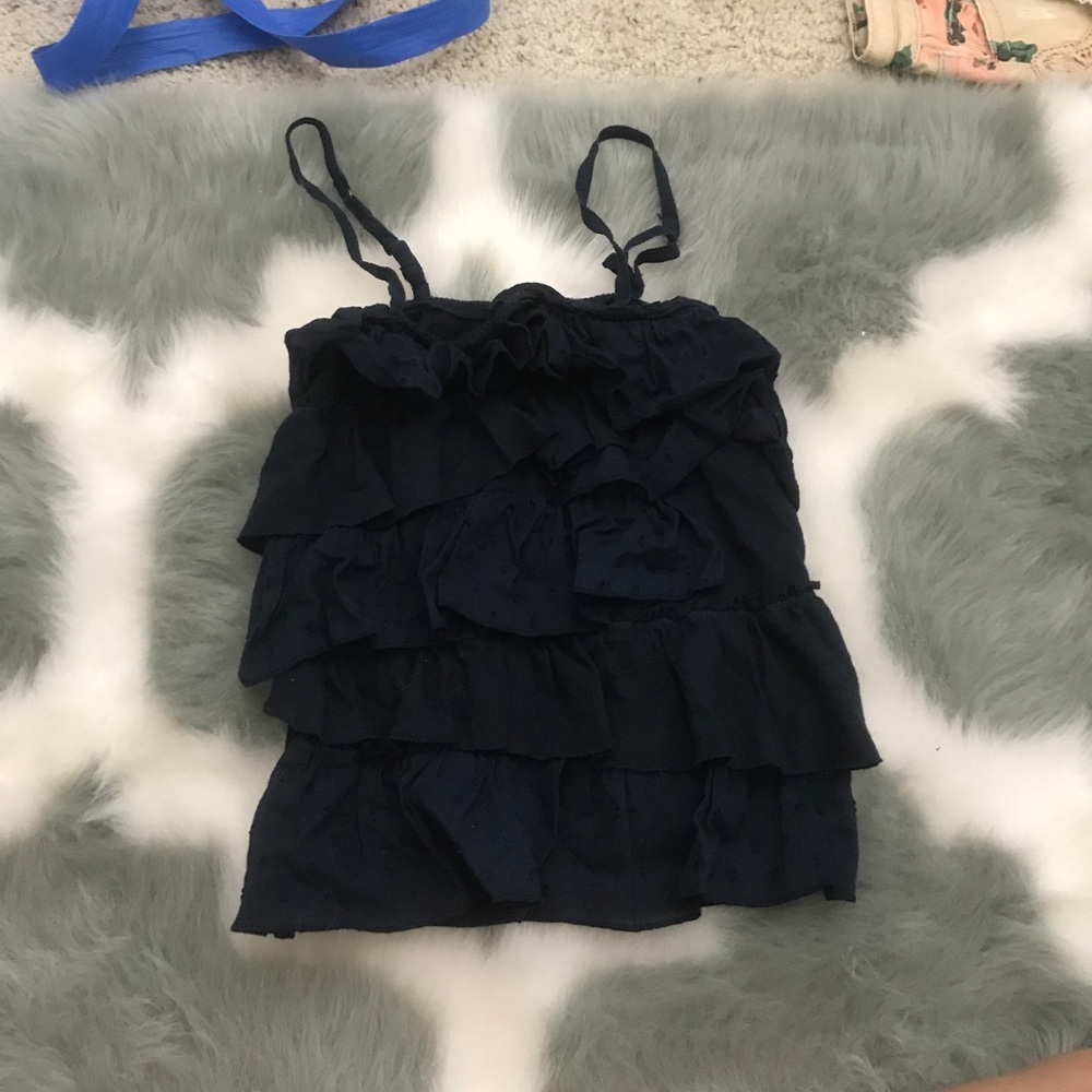hollister ruffle tank top