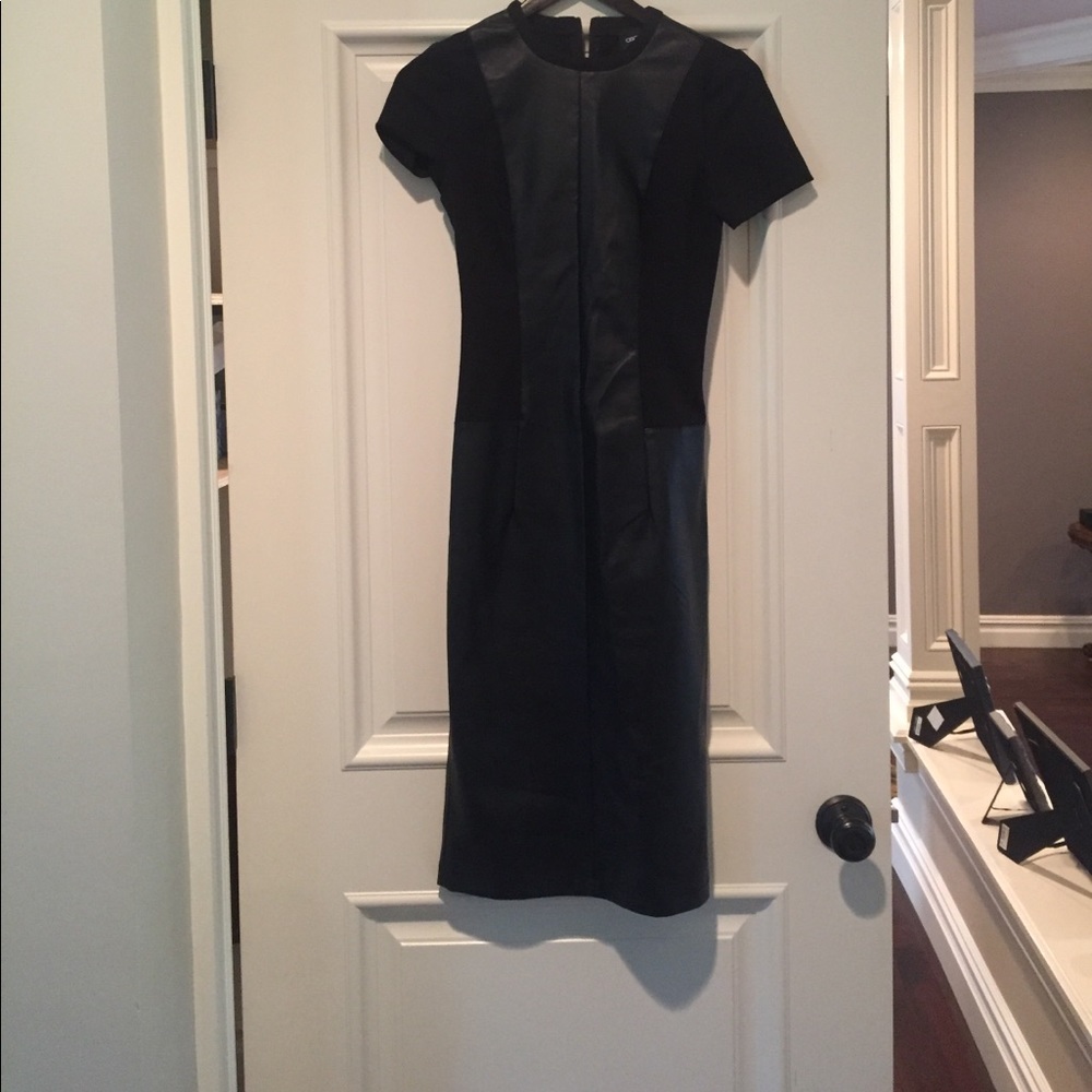 Leather/cotton dress