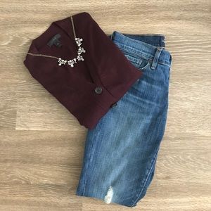 Maroon JCrew Button Up Cardigan