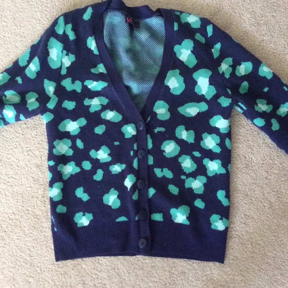 Green cheetah print cardigan