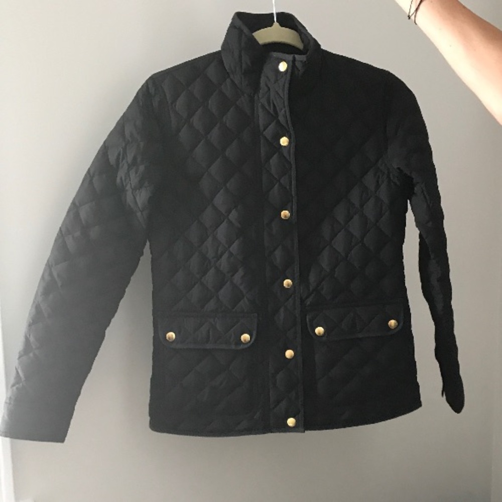 Women's J. Crew black quilted jacket