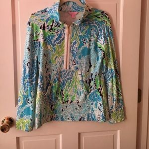 Lilly Pulitzer blue and green popover