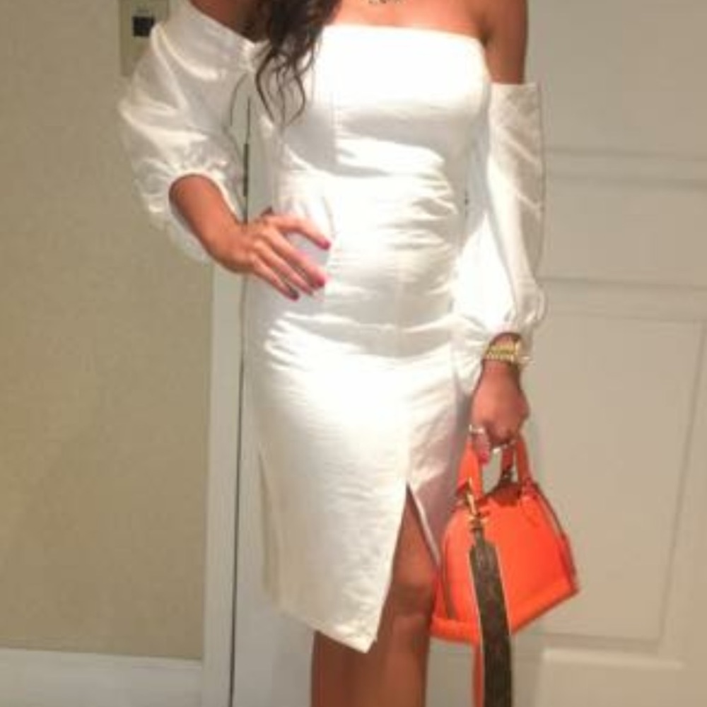 White bandot dress