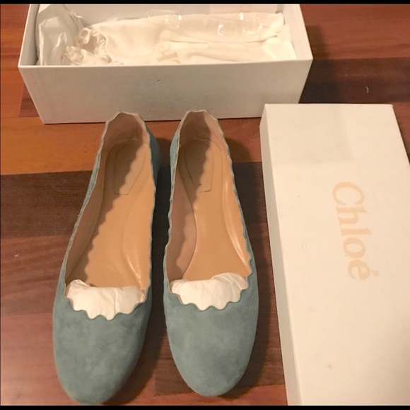 Chloe Lauren ballet flat blue suede - Picture 2 of 3